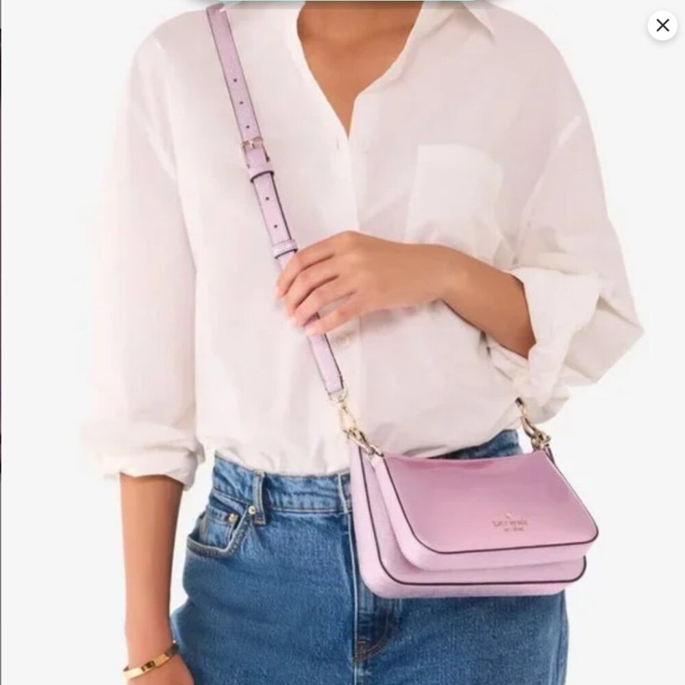 NWT Kate Spade New York Quartz Crossbody Duet (2 bag) Glitter & Patent Leather